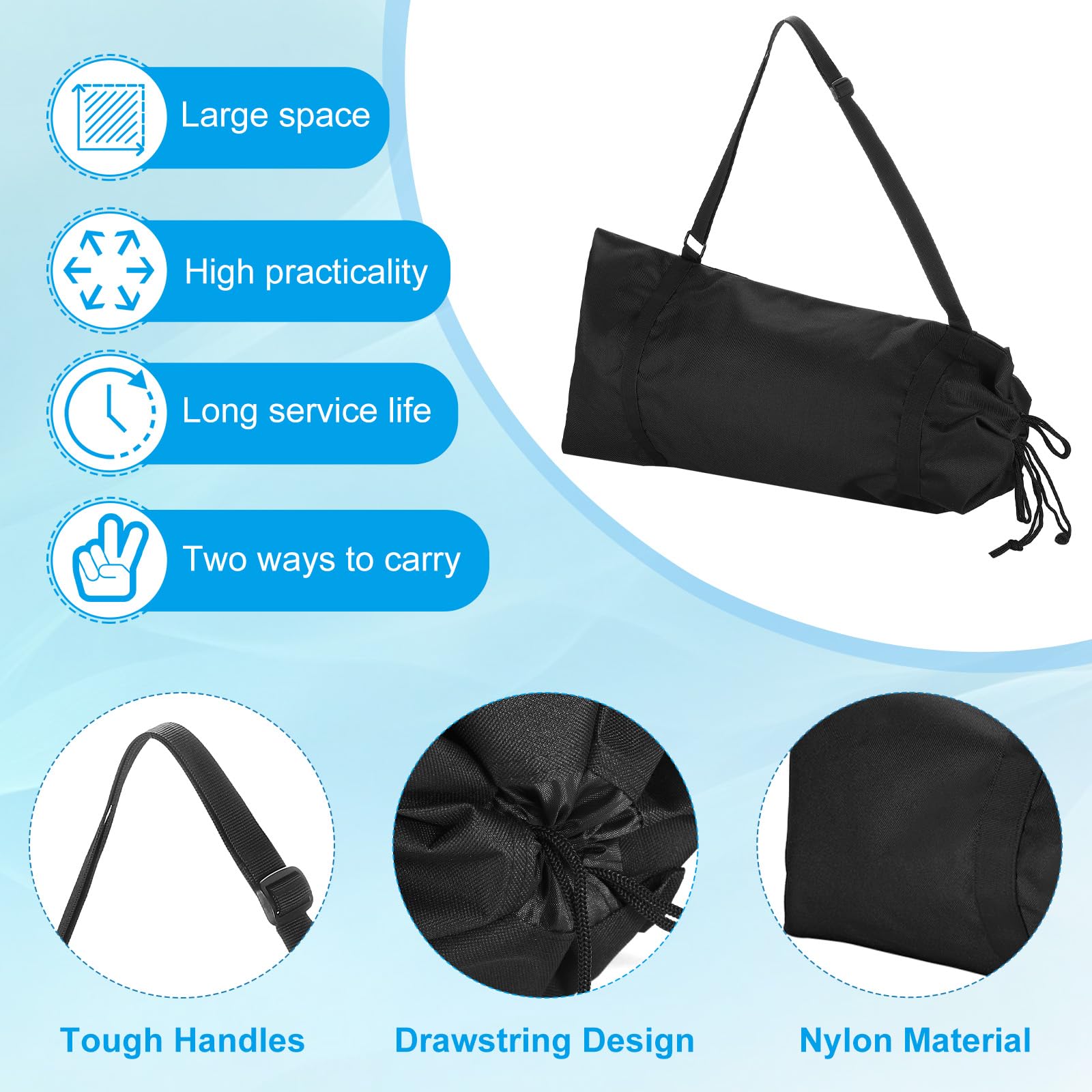 PATIKIL 25.59"x12.6" Custodia per Treppiede, 1Pz Borsa per Treppiede Imbottita Nylon con Manici per Treppiedi per Stand di Luce Accessori Fotografici, Nero