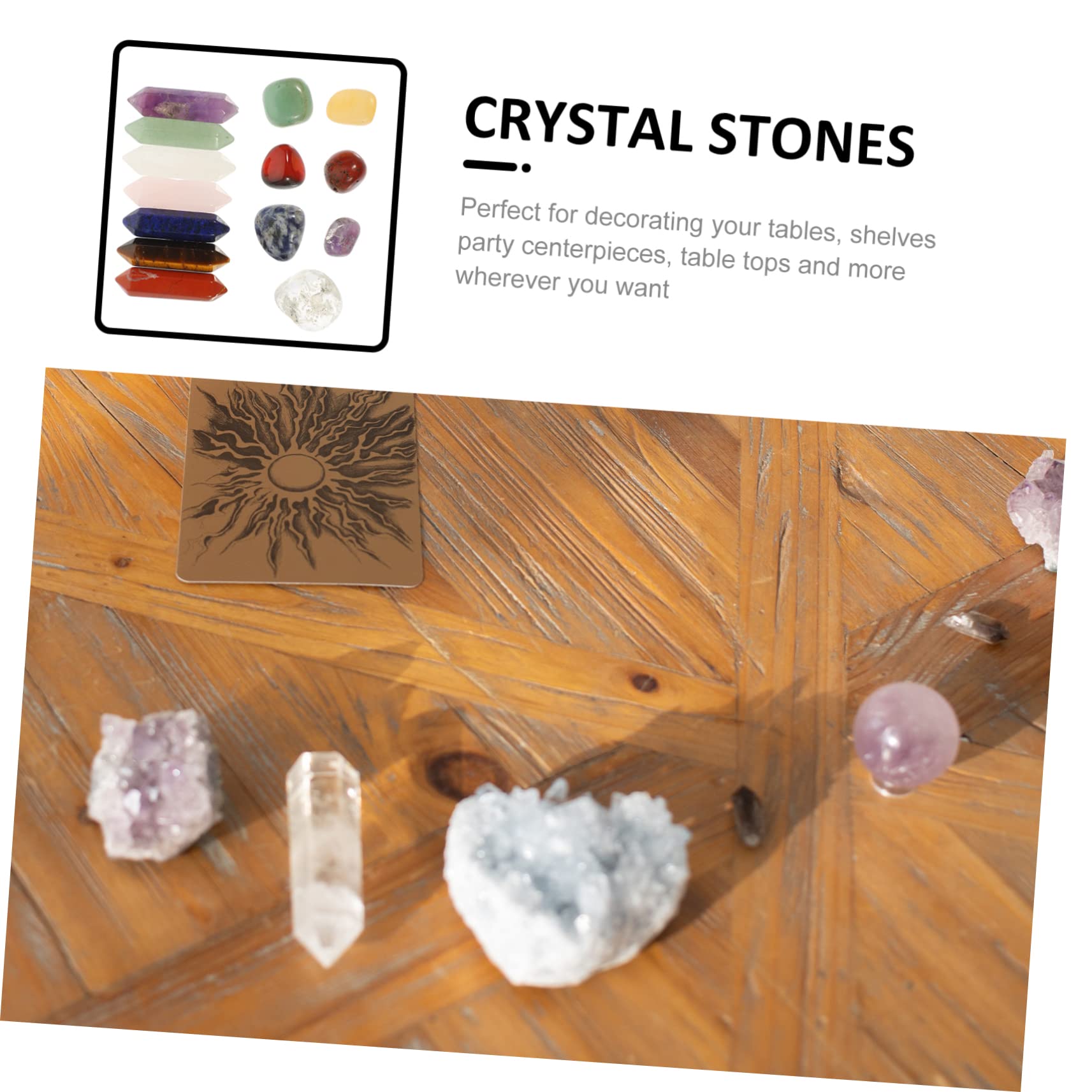 VALICLUD 3 Sätze Kristallyogastein Kristalle Herstellung Quarz Für Bastelset Steine Bunte Steine Steinverzierungen Hausbedarf Meditationsornament Naturstein 14 Stück * 3