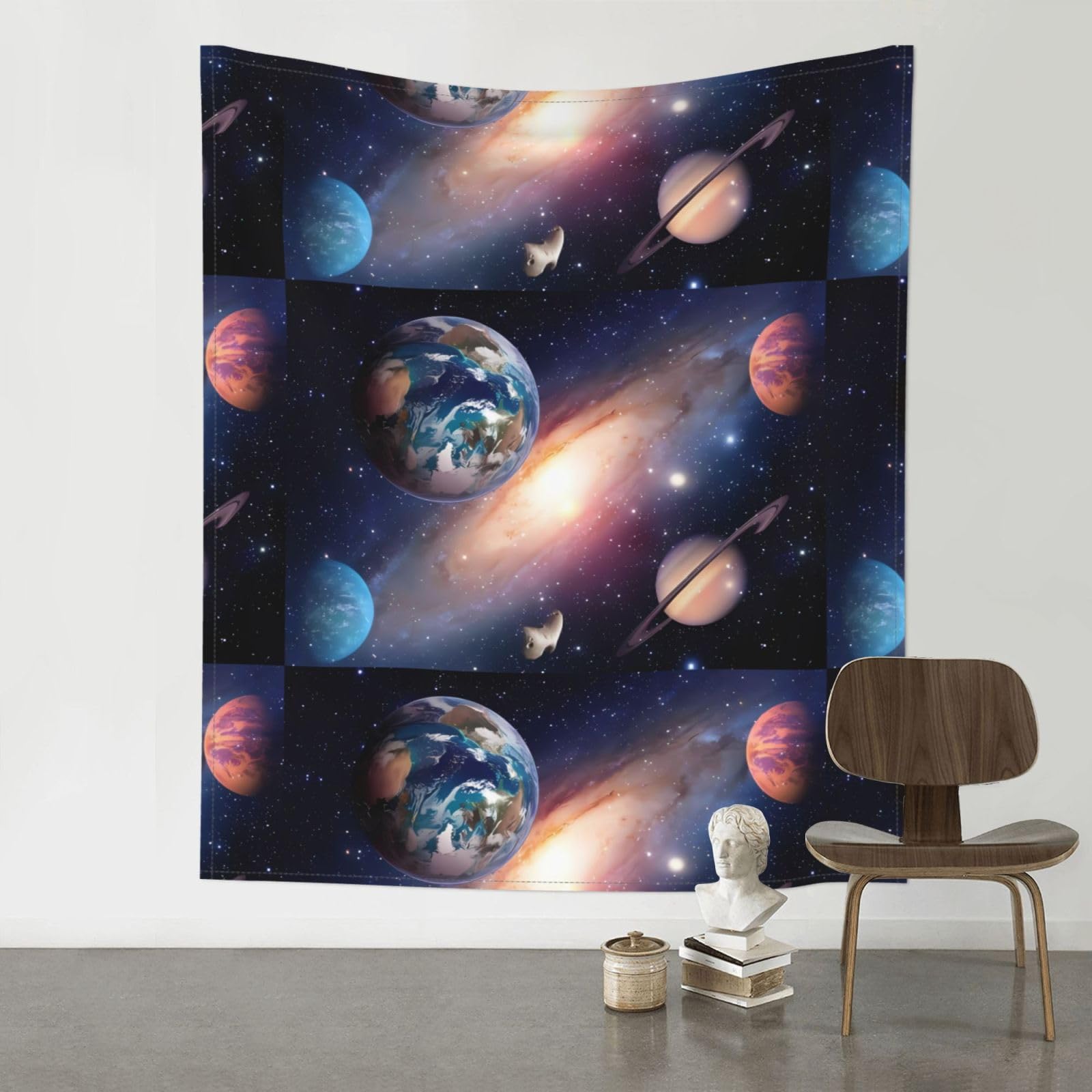 HJFCZH Universe Planet Prints Wall Tapestry 60x51in – Boho Decor Throw for Bedroom, Dorm, Beach Cover & Picnic Blanket
