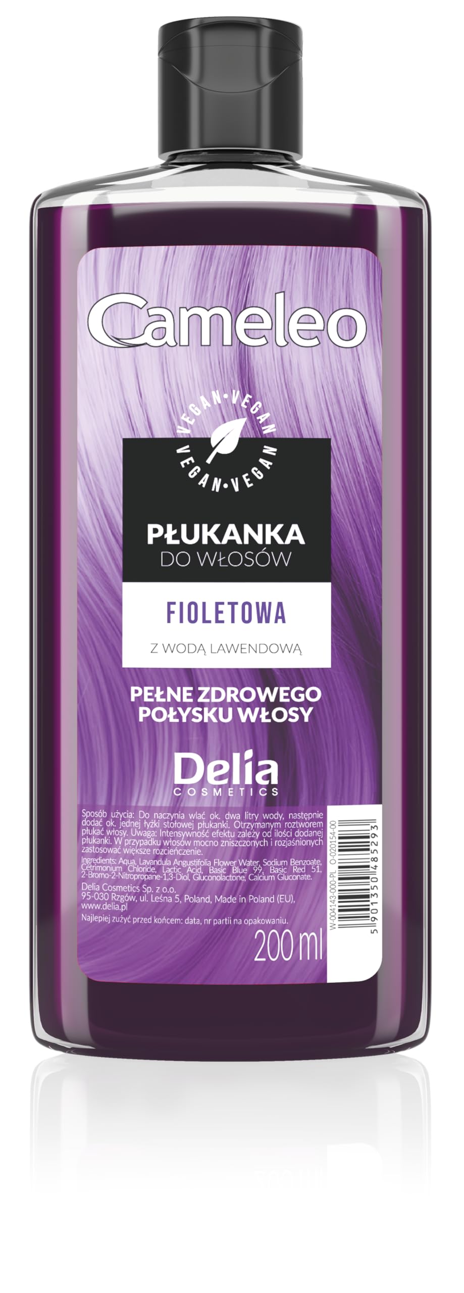 Cameleo - Purple Hair Toner with Lavender Water - Semi-Permanent Hair Colour - Purple Shades Without Yellow Tint for Blonde, Platinum Blonde & Grey Hair - Purple Hair, Colour & Care - Paraben-Free -