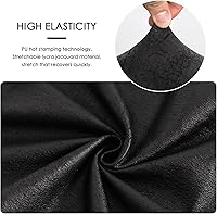 Vista 4 de FORCHEER Juego de 2 fundas negras para taburete de bar con respaldo, fundas de cuero para taburetes de bar con respaldo corto, extraíbles y lavables