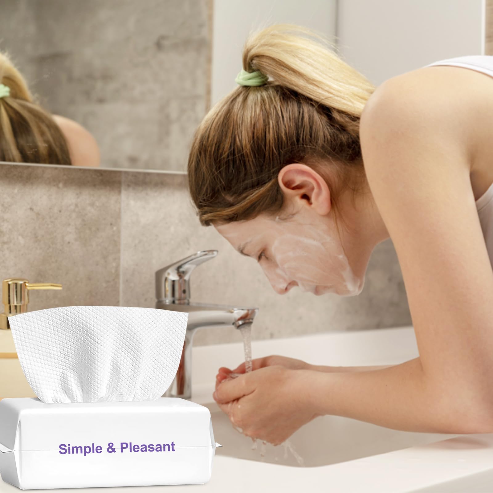Serviettes Jetables Visage Coton Lingettes Sèches Utilisation Humide Sèche Peaux Sensibles Bébé Démaquillantes Soin Voyage 2 Paquets