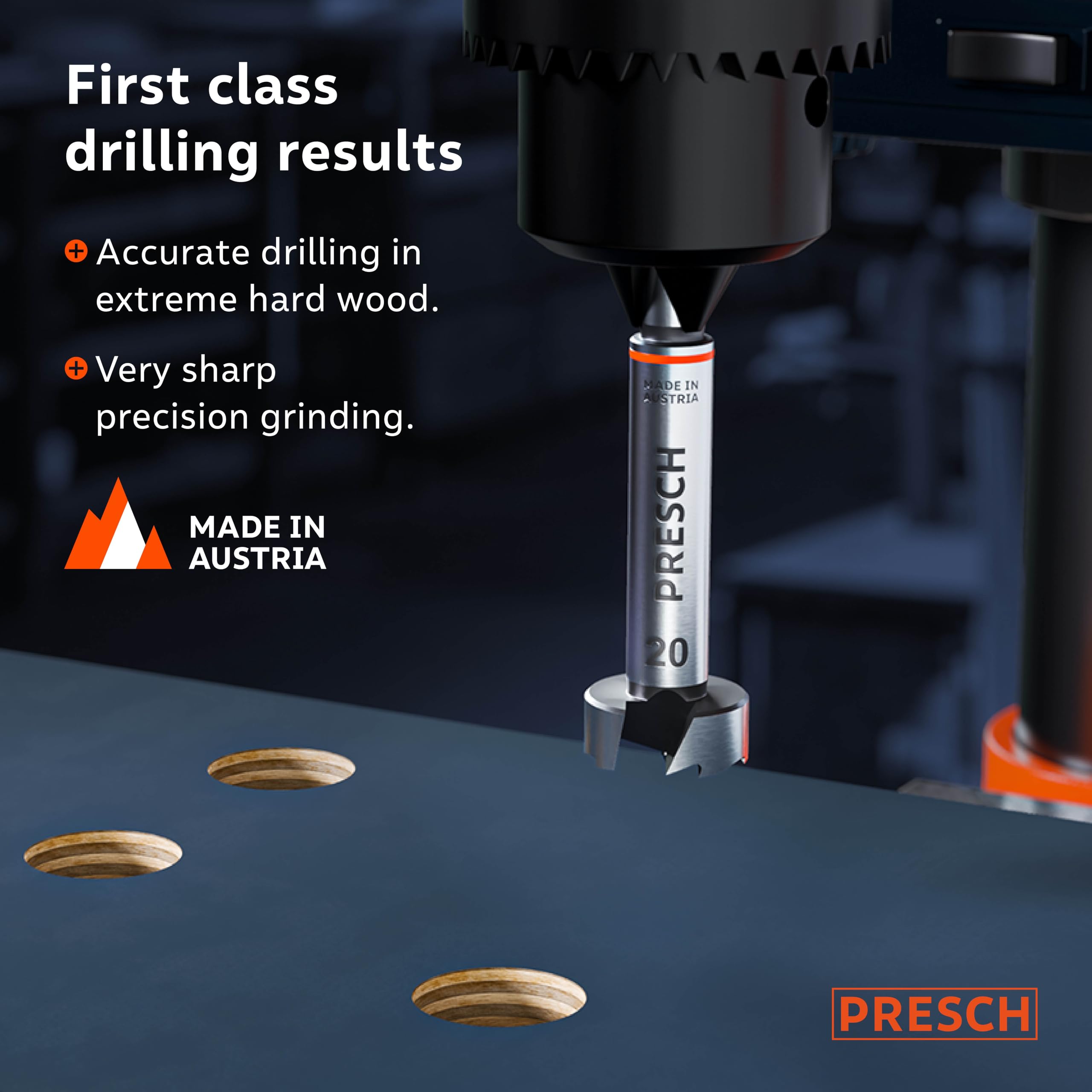 Presch Forstner Drill Bit 20mm, drill bit for wood with high-precision centering point for perfect round holes - Image 2