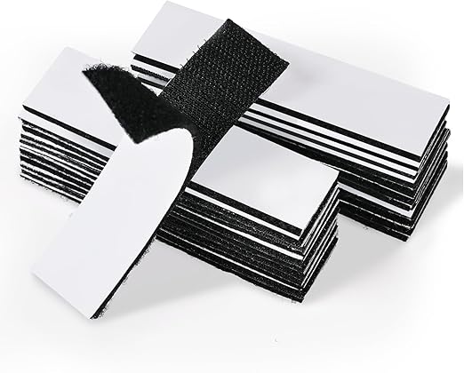 20 Sets 1×4 inch of Hook and Loop Strips with Adhesive for Home or Office with Strong Ddhesive Backing Fastening Mounting Tape - Strong Double-Sided Ddhesive Tape - Instead of Holes and Screws- Black