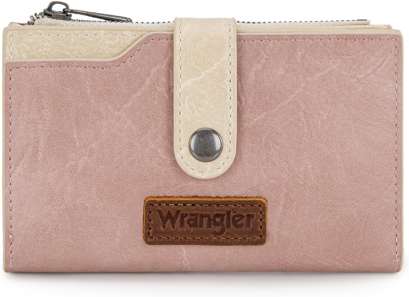 Wrangler Wallet for Women Bifold Card Holder with Zipper and ID Window