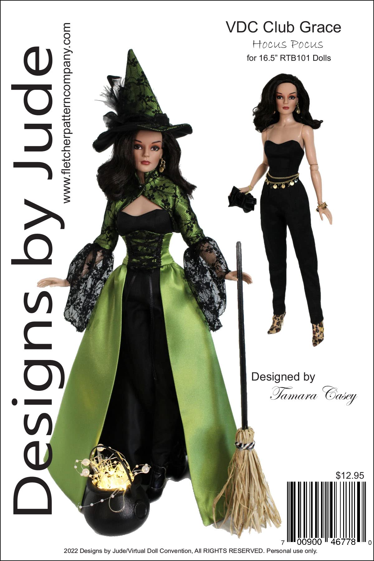 Hocus Pocus Doll Clothes Sewing Pattern for 16.5" RTB101 Body Dolls Tonner