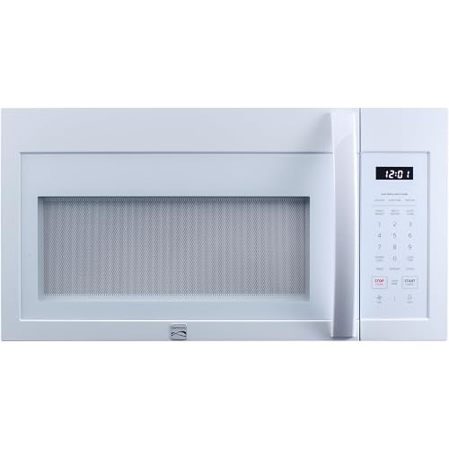 Kenmore Over-the-Range Microwave – 1.7 cu. ft. Capacity, White | 1000 Watts, 300 CFM Vent Fan, 12.4" Glass Cooking Tray, Preset Cooking Controls, Child Lock, LED Lighting