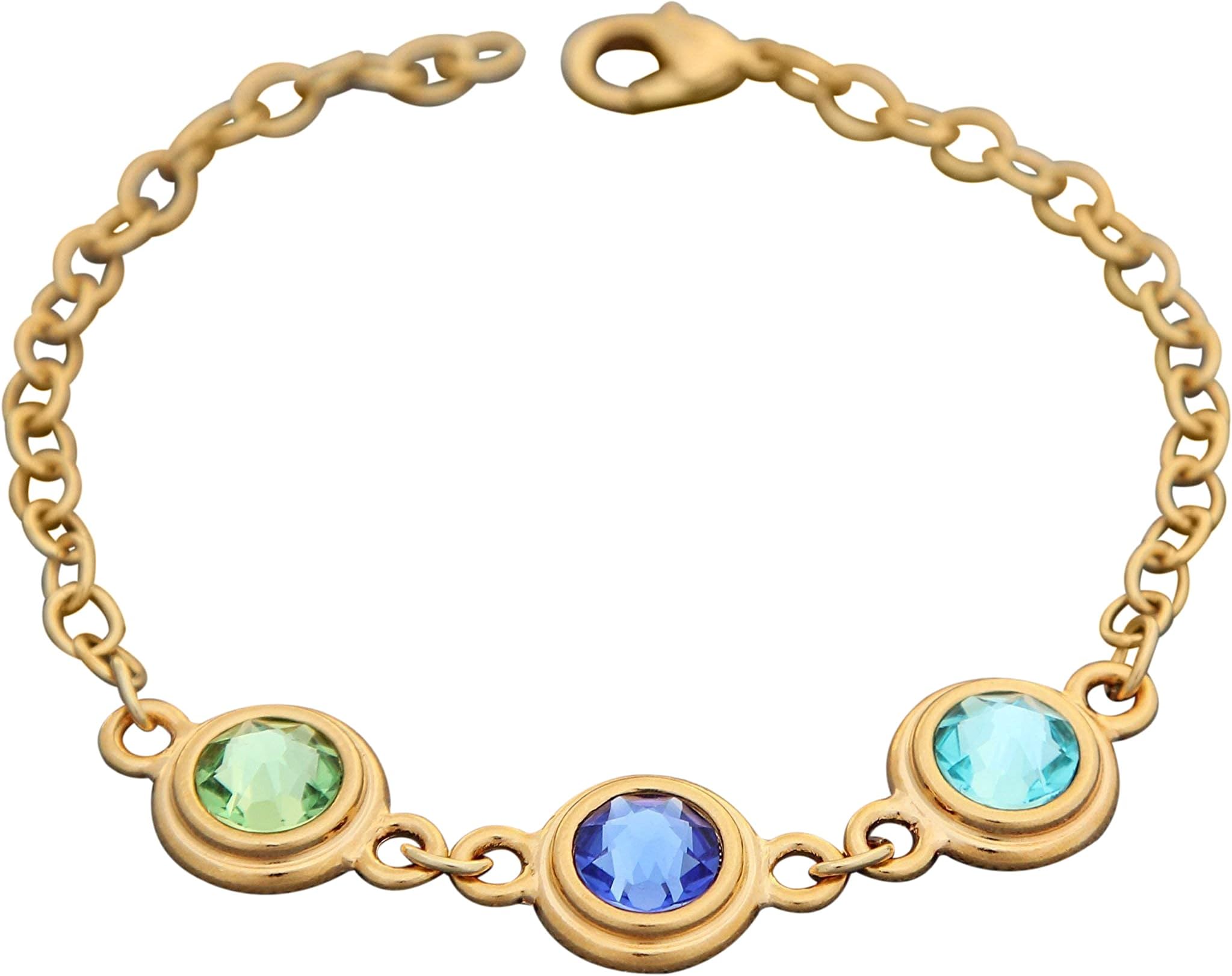 Gold Birthstone Bracelet for Mom, Personalized Mother Child Jewelry with custom Swarovski Crystal Birthstones