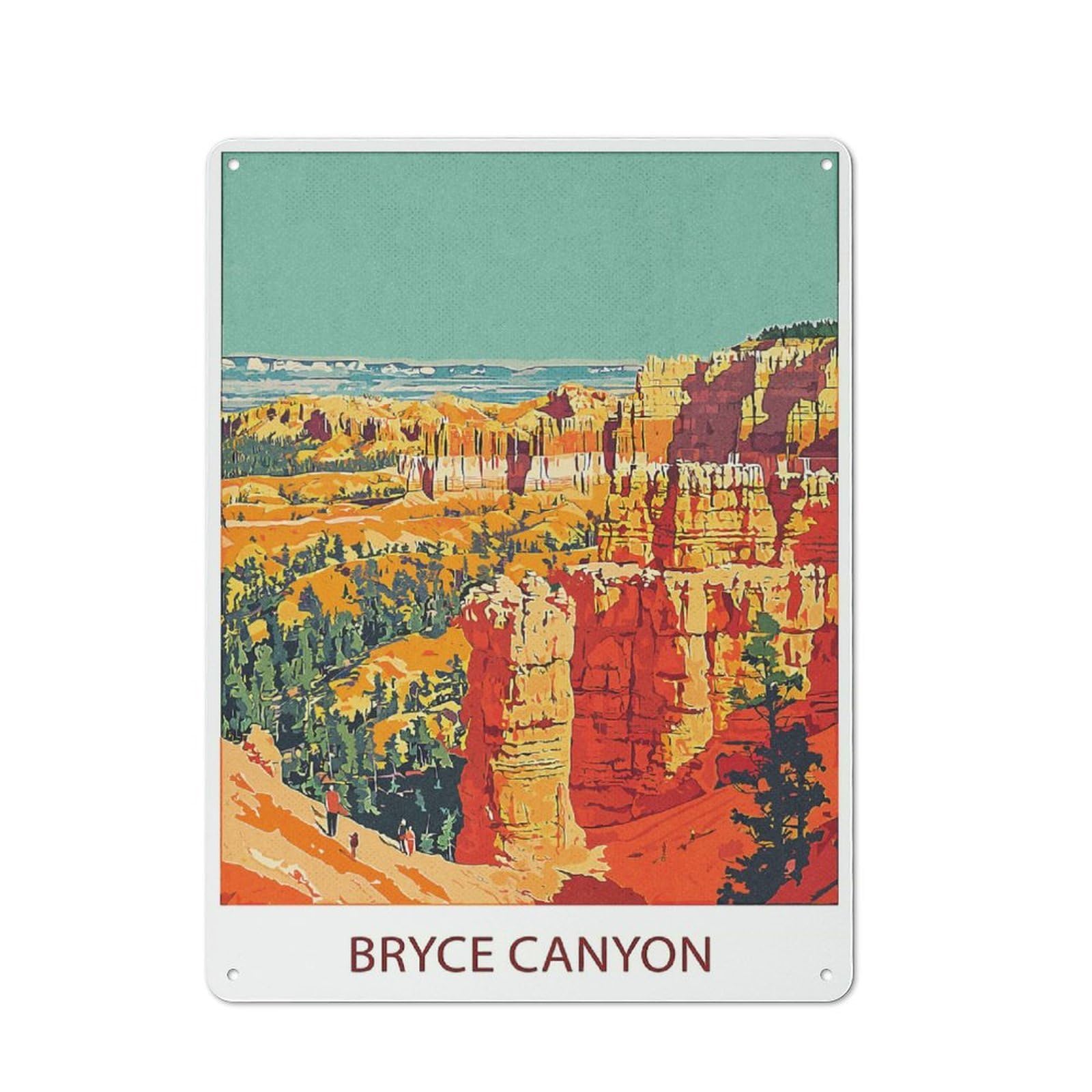 Junmoney Style-8 For Lounge Or Reading Corner, Bryce Canyon National Park(3) Vintage Metal Sign 40X30cm, For Collectors Decorating Lounges And Reading Corners