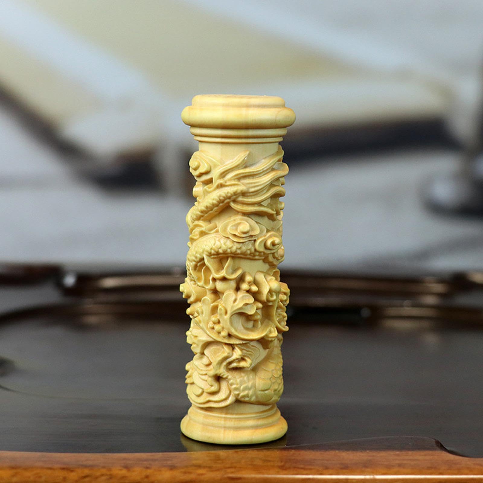 Amazon.co.jp: 木製の彫像、柱、ドラゴン、手作りの木彫りの装飾