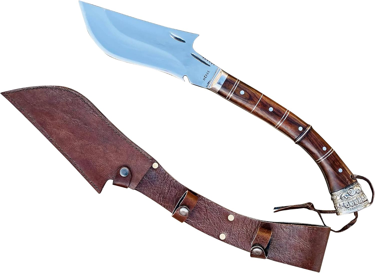 Handmade Forged Viking Axe with Etching on the Handle with Leather Case Custom Rose Wood Handle, Carbon Steel - Veteran Camping Hatchet