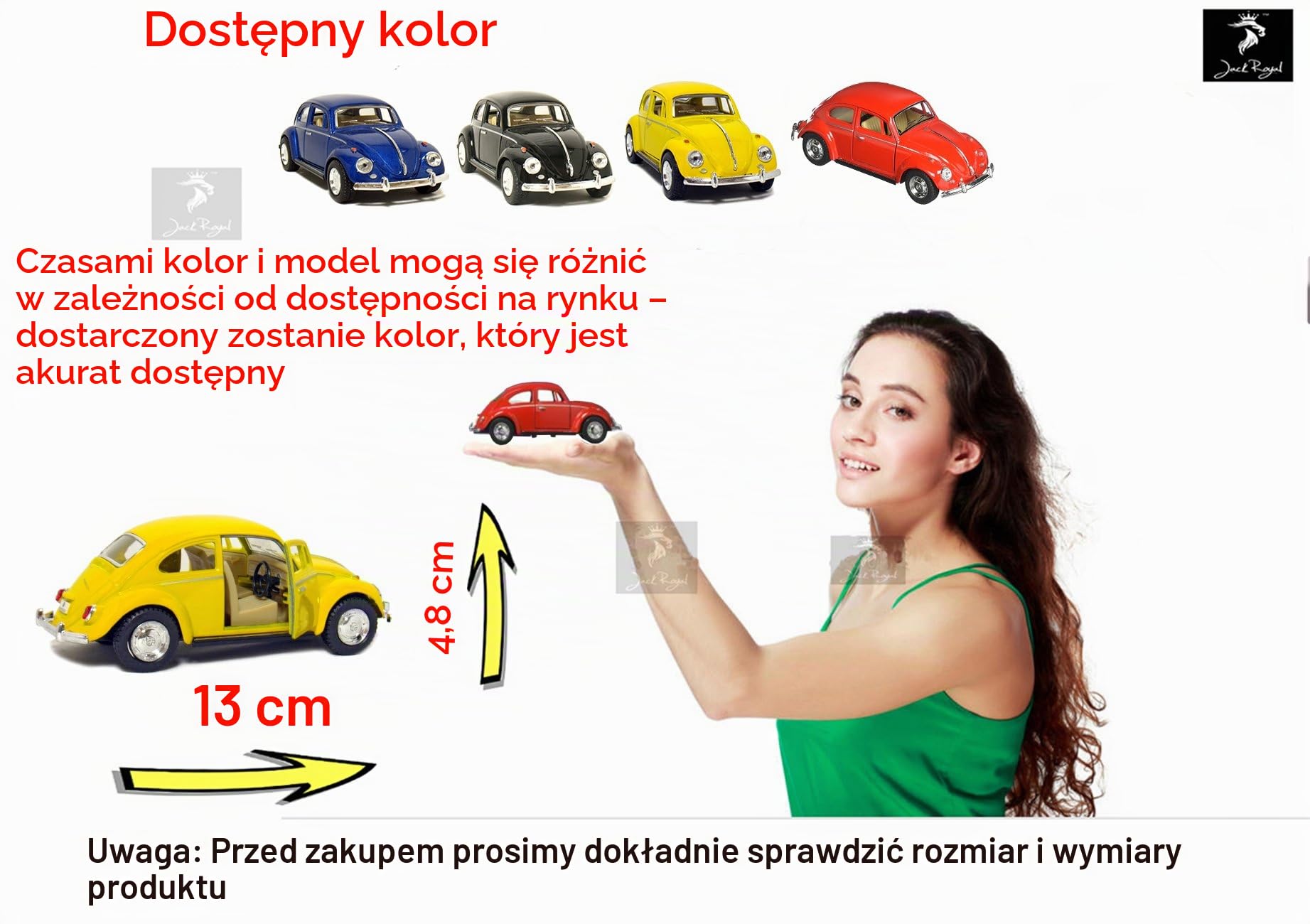 Yellow 1967 Classic Die Cast Volkwagen Beetle Toy with Pull Back Action by Kinsmart
