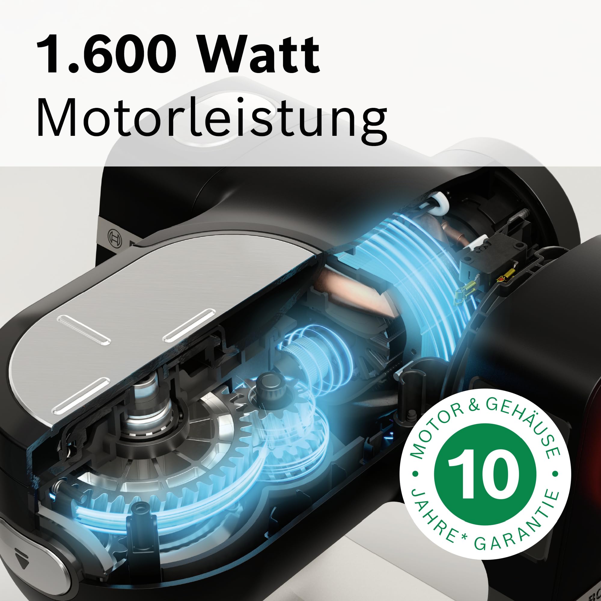 Bosch Küchenmaschine Serie 6, 7 Automatikprogramme, integr. Waage, 5,5l Schüssel, Durchlaufschnitzler, Scheiben, Knethaken/Rührbesen/Silikonbesen, spülmaschinenfest, 1600 W, silber/schwarz, MUMS6ZS13D