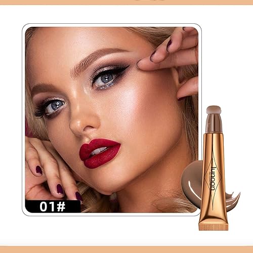 Miniatura 2 de Varita de belleza en barra de contorno, maquillaje facial de contorno líquido, acabado mate con aplicador de cojín suave, varita de belleza ligera y