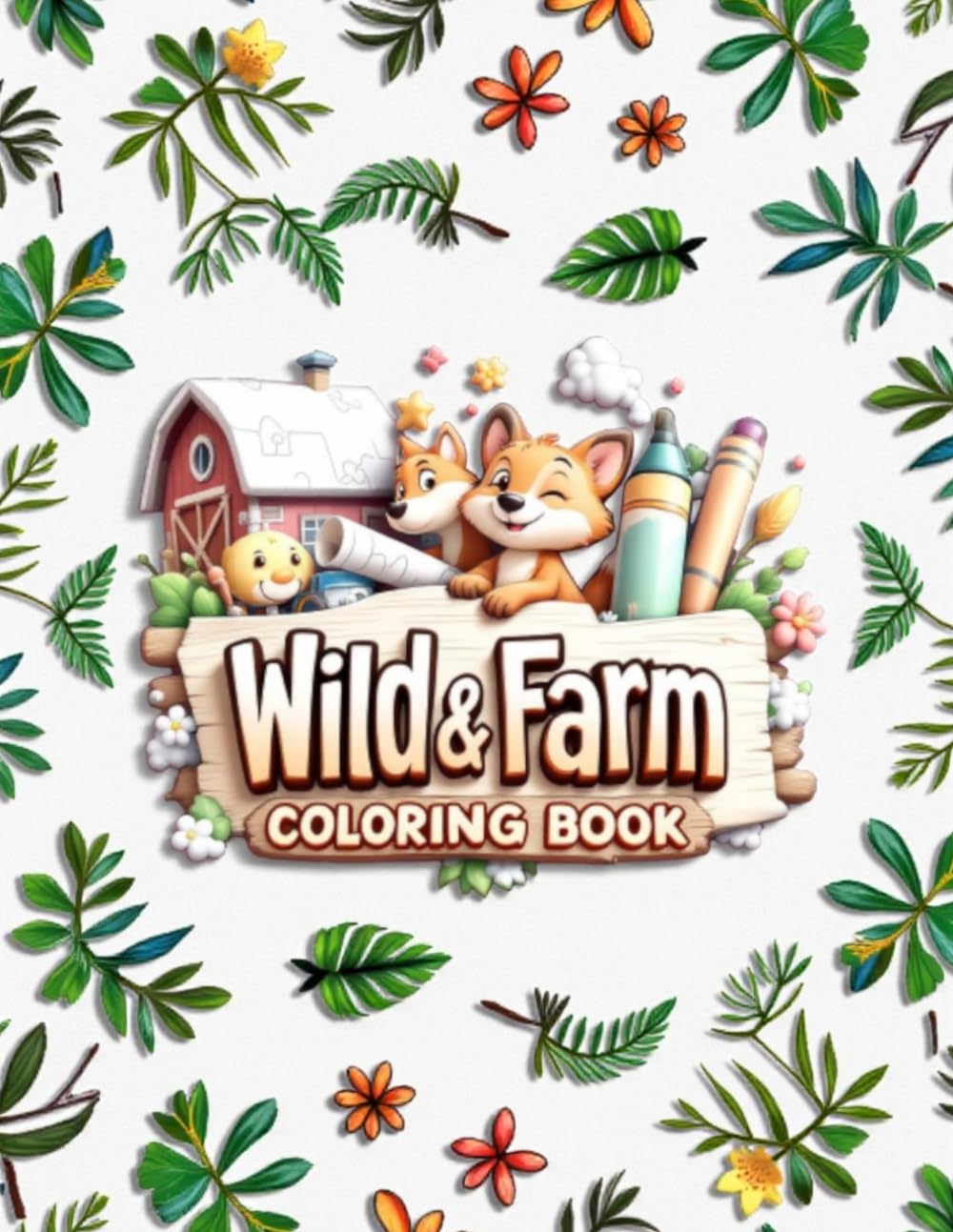 Wild & Farm Animals Coloring Book: Fun and Educational Wild & Farm Animals, Featuring Names on Each Page - Easy Coloring Pages for Kids