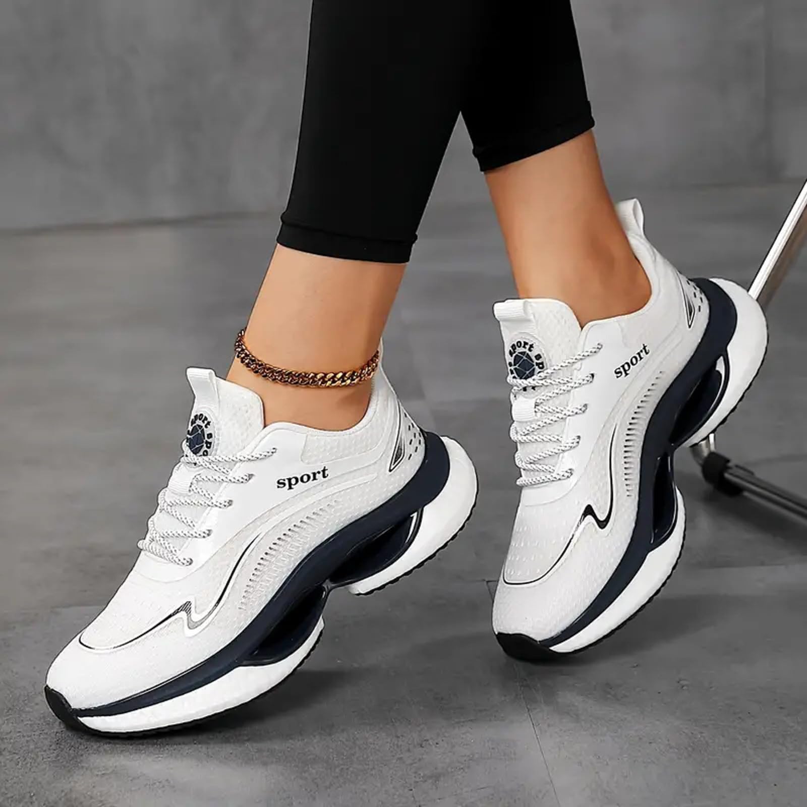 Genérico Zapatillas De Running De para Mujer, Deportivas, Tenis Zapatillas para Correr Mujer Cuero Blancas Zapatos S Lona Correr Ultraligeras Y Transpirables