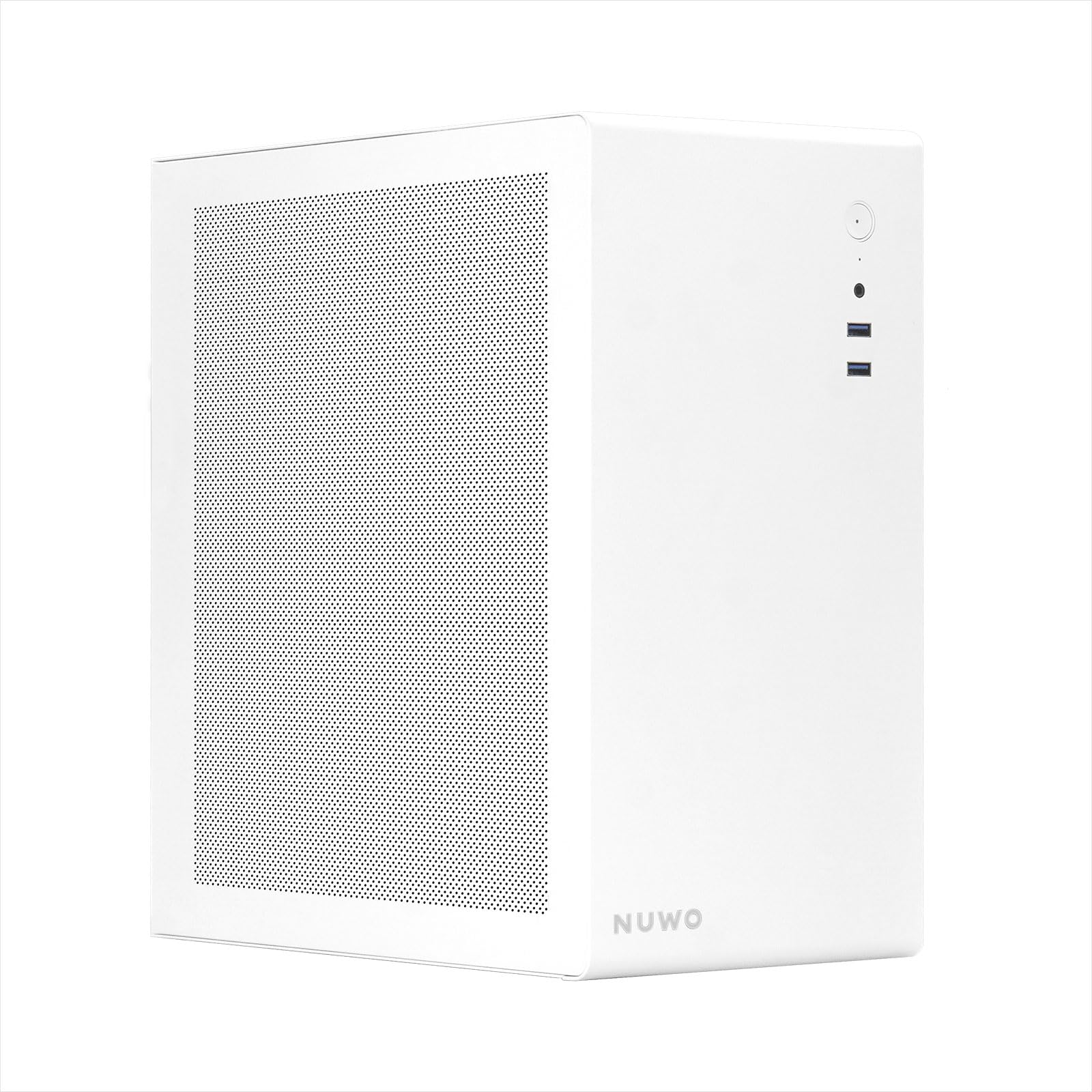 Nuwo Eguera A123 Case Compatto MicroATX per PC Desktop Office Mini Tower 0.6MM SPCC, USB 3.0, Pannelli Laterali in Mesh, Bianco