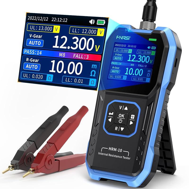 Testador de Bateria FNIRSI HRM-10 com Medição de Tensão e Resistência Interna