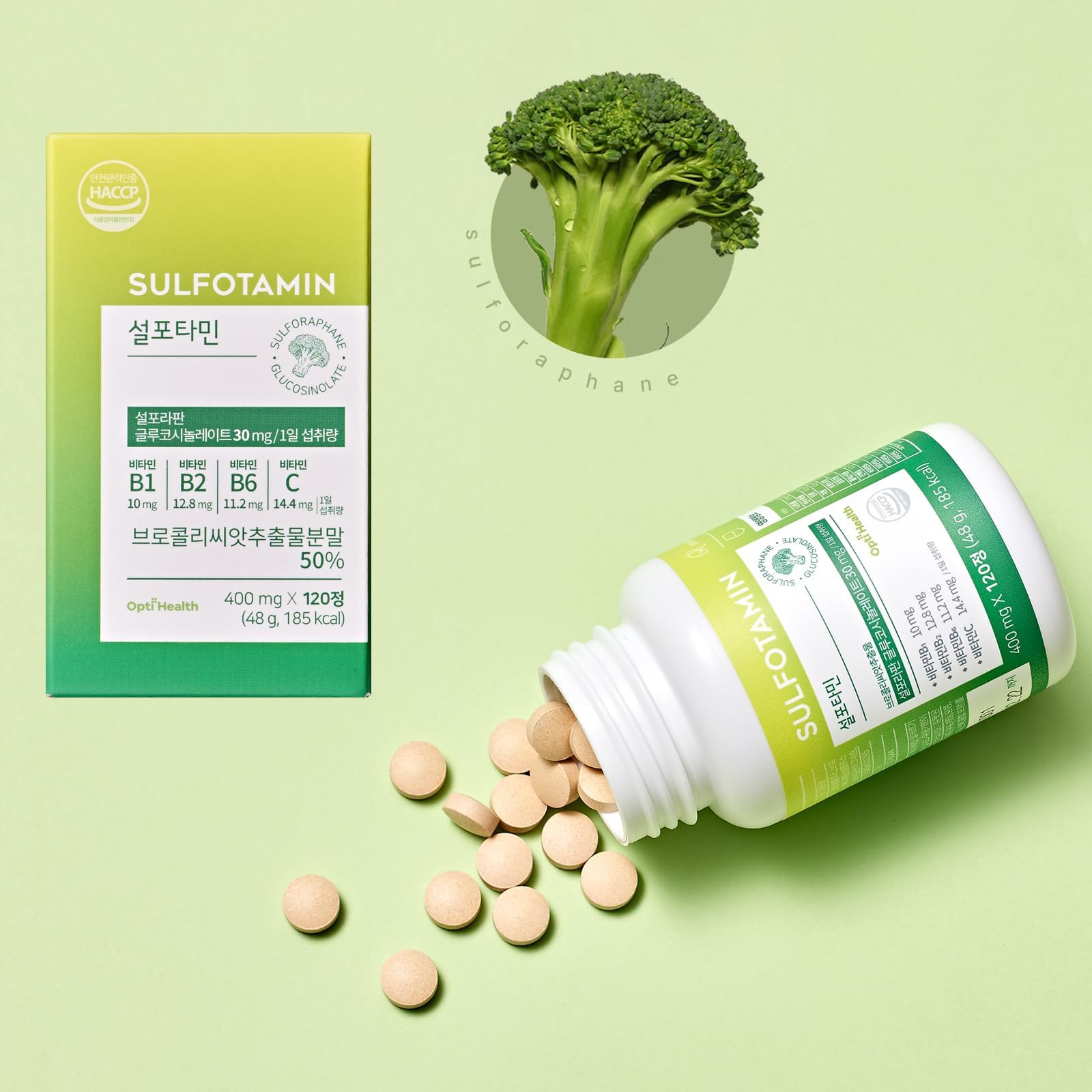 [OptiHealth] Sulfotamin (Sulforaphane+Vitamin) - The Power of Nature Found in Broccoli Contains Real sulforaphane - 120 Capsules