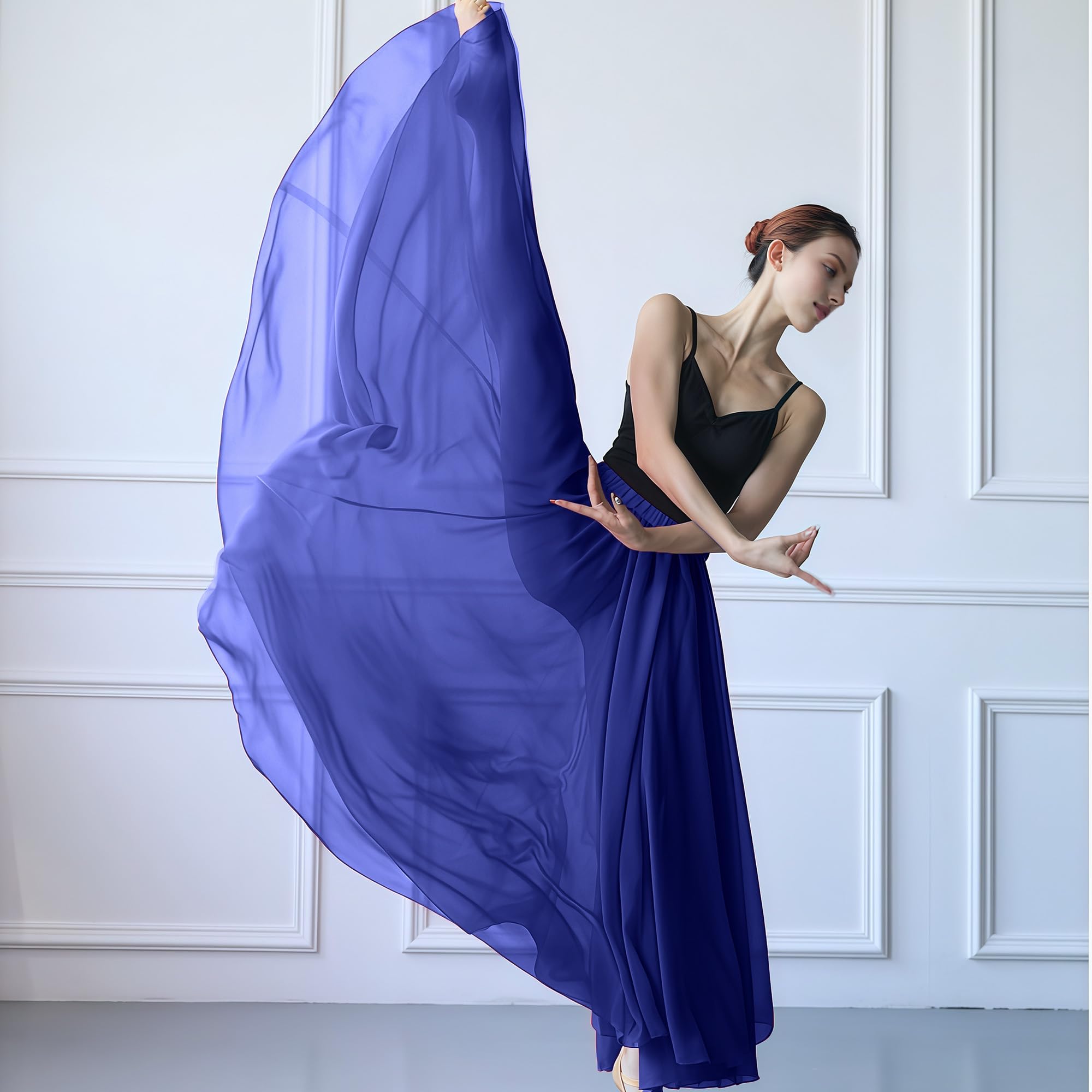 Gonna per danza del ventre, da donna, per danza del ventre, in chiffon, per feste
