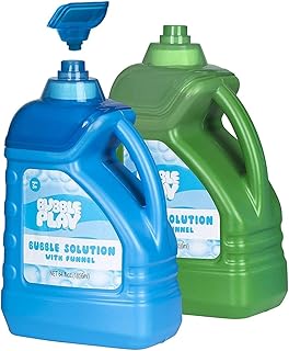 BubblePlay 2 Bottles Bubble Solution Refill 128 OZ - Easy Pour Bottle for Fun Bubble Machines, Bubble Guns and Wands,- Eas...