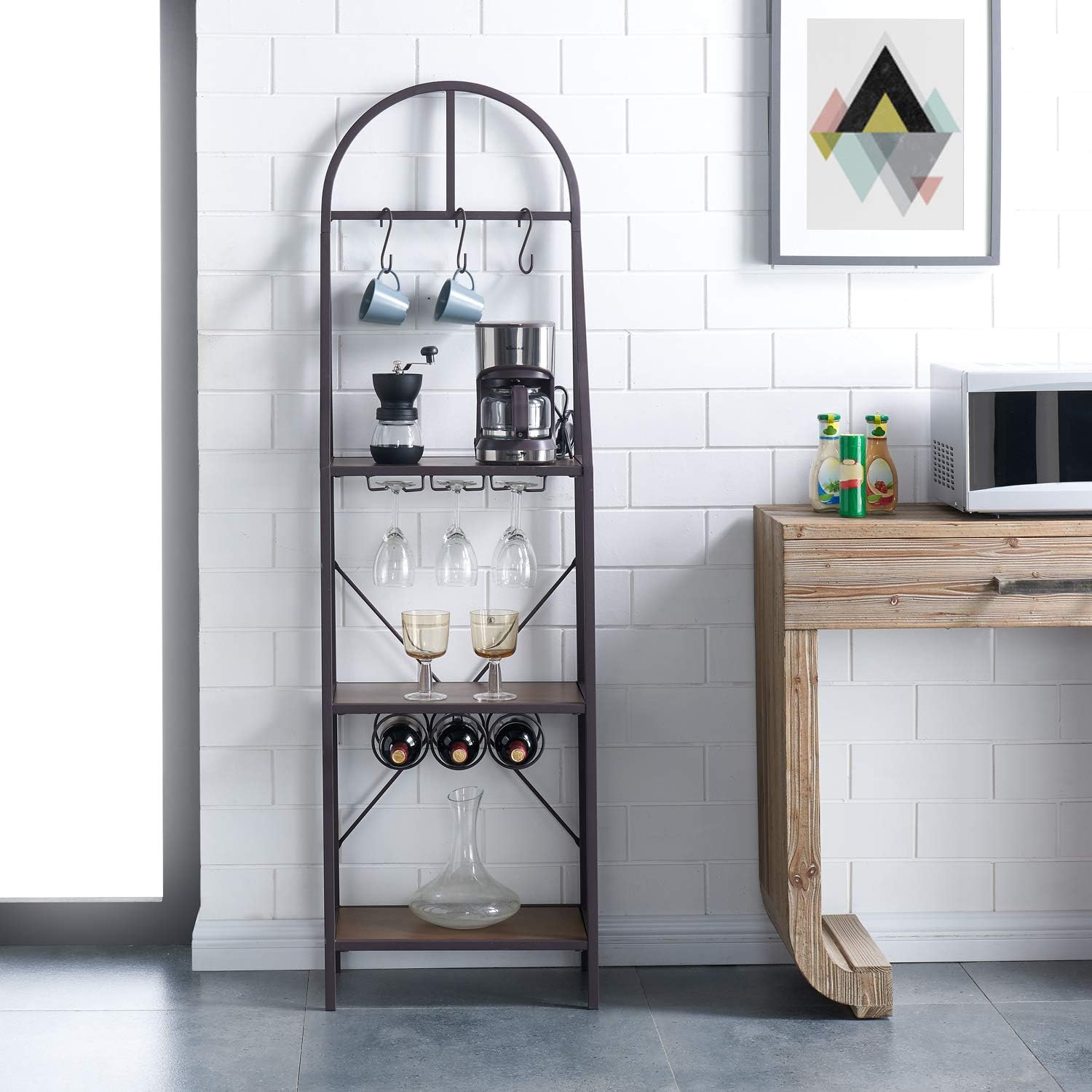 Southern Enterprises Percival Bakers Rack, brown - Standing Baker's Racks