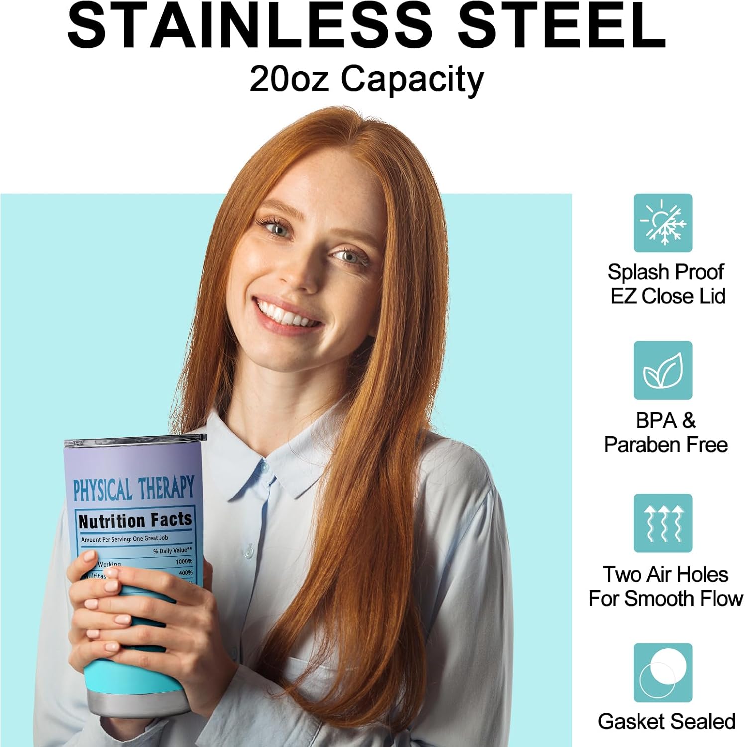 Physical Therapist Gifts for Women, Funny Physical Therapy Gifts for her, PT PTA Appreciation Birthday Christmas Gift, 20oz PT Coffee Mug Tumbler - Image 2