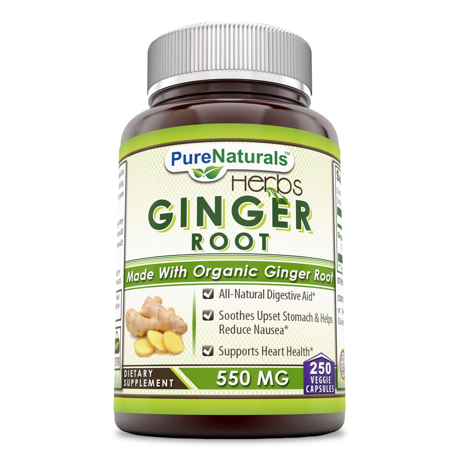 Buy Pure Naturals Ginger Root Supplement 550mg s Easy to Swallow