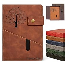 Personalized Leather Notebook, A5 Hardcover Custom Journal with Logo Name Text, Daily Diary Notepad for Men Women, Business College Travel Office School Writing Personalized journal - 1