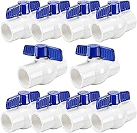 TAOKIHAI 10-Pack 1-Inch SCH40 PVC Ball Valves - Slip Socket Shut-Off Valves for Irrigation, Pools, Sprinklers & Plumbing
