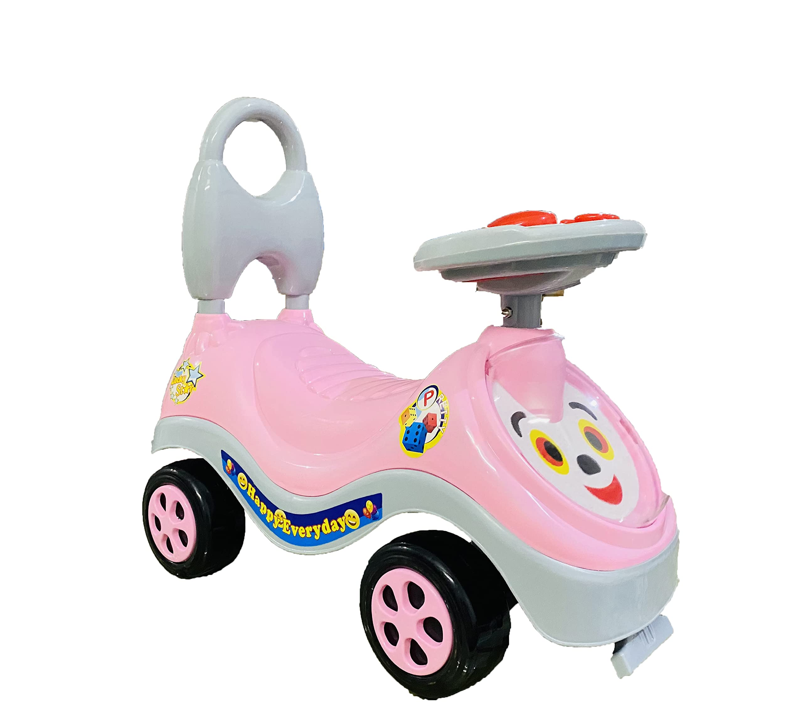 Dillard's Kids Magic Car/Swing Car Ride On Push Rider with Music for Girls & Boys 1 to 3 Year Kids (Pink) 2