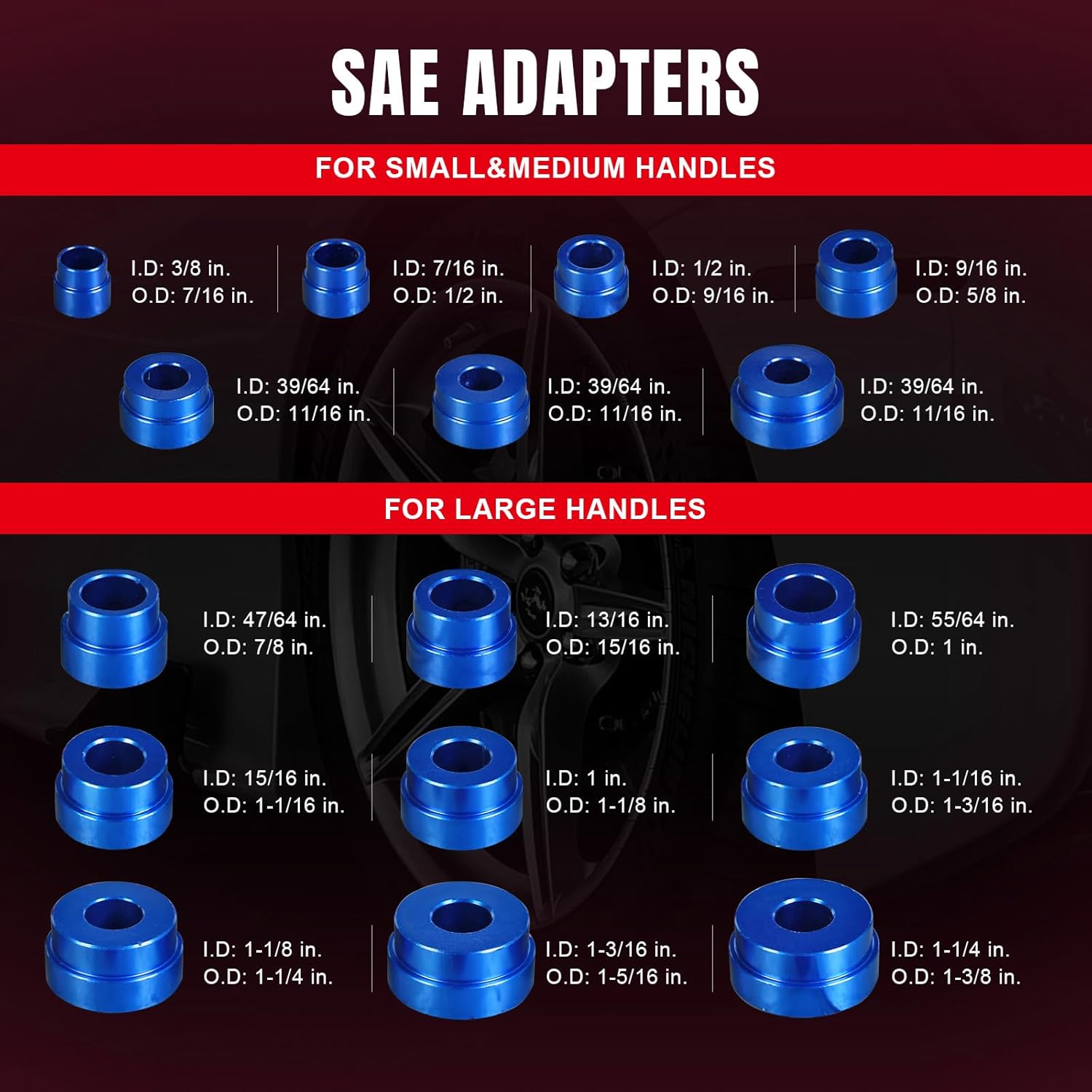Big RED Bearing Press Kit,33pc Bearing Race and Seal Driver Set with Metric SAE Adapters, Seal Driver Set with 3 Knurled Handles,Bushing Driver Set for Wheel Bearing Installation,ATRQX003BR
