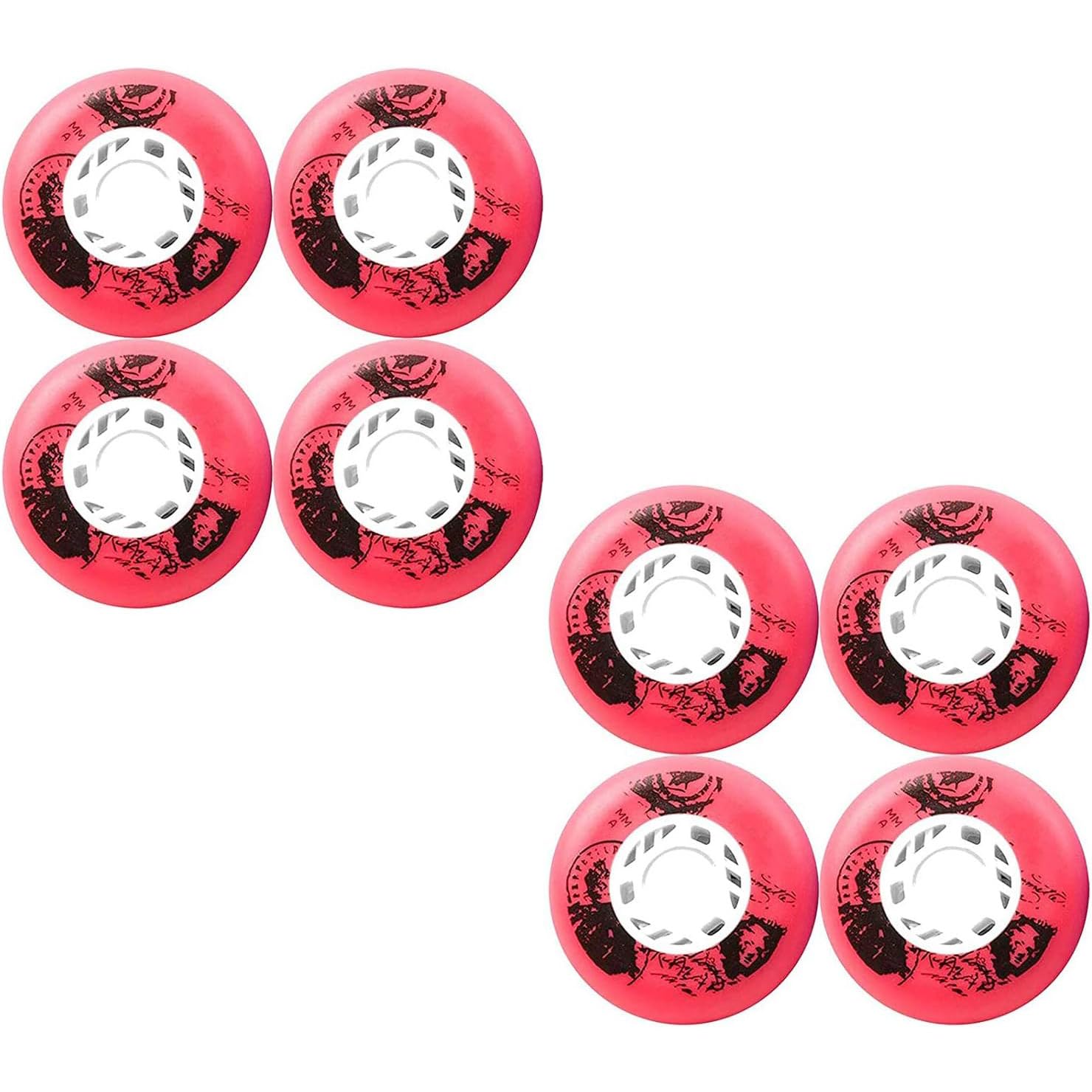 Roues de Patins à Roues alignées, Roue de Rechange en PU 88A, Roues en Caoutchouc pour l'extérieur et l'intérieur, Roues de Patins à roulettes en Ligne de Rechange, Lot de 8, Rouge, 68 mm