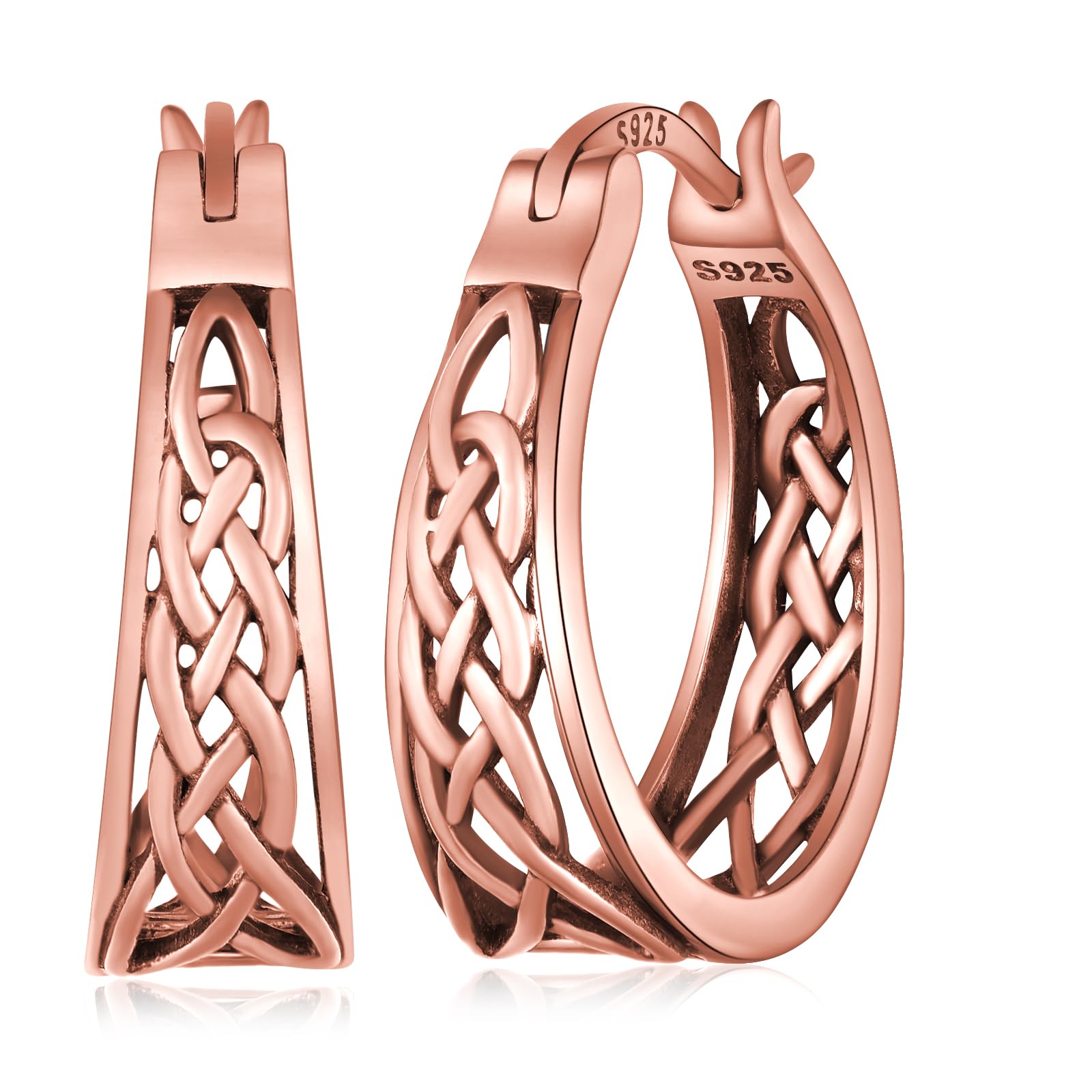 Celtic Earrings 925 Sterling Silver Celtic Knot Hoop Earrings Irish Jewelry Gifts for Women