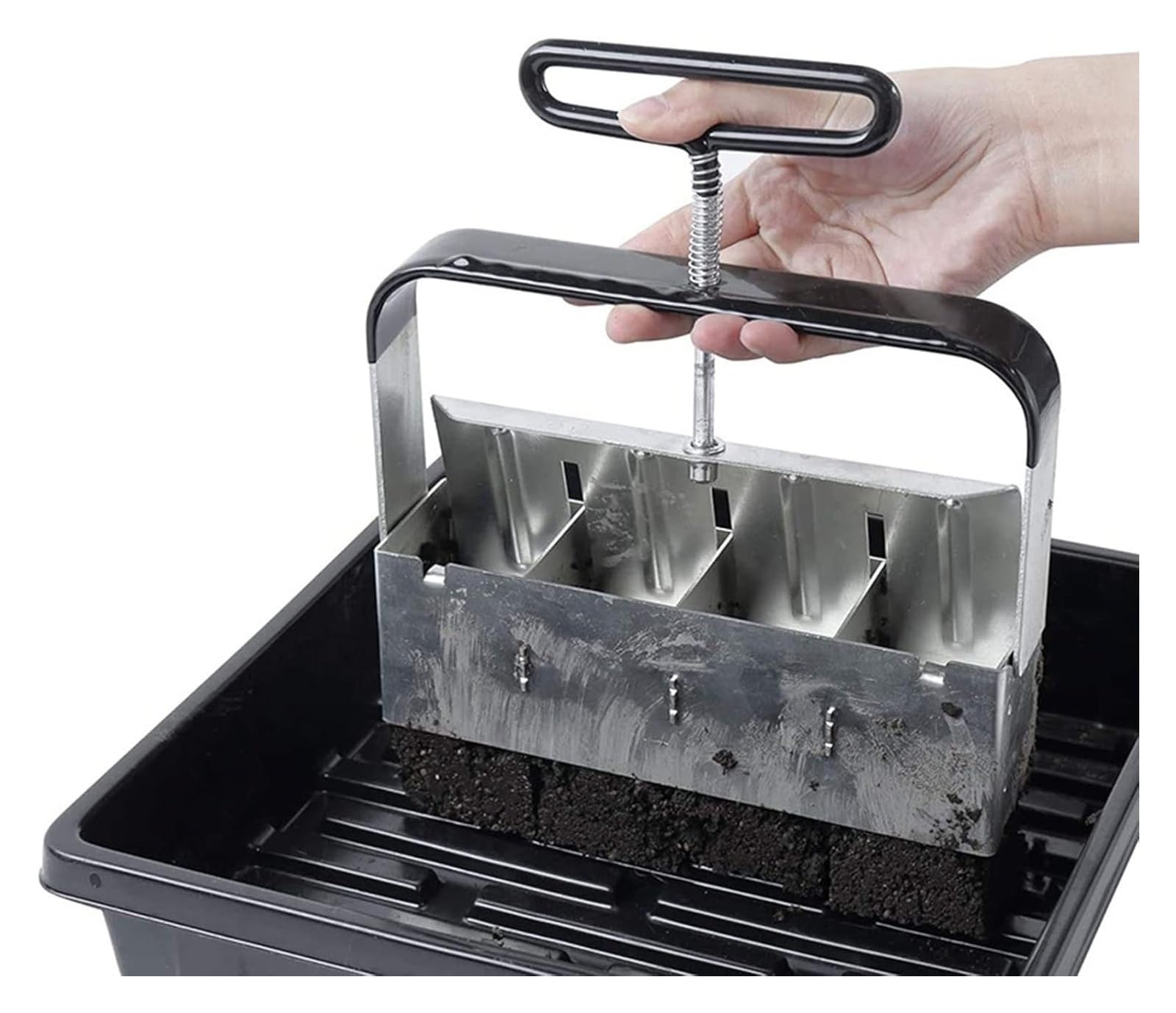 Machine Manuelle en Acier pour la Fabrication de Blocs de Terre pour semis - Machine à Blocs de Terre pour Le Jardinage et la Plantation - Créez Facilement des Blocs