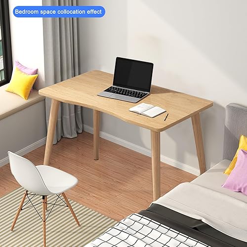 Miniatura 4 de Smalibal Escritorio para computadora, diseño de arco ergonómico moderno, escritorio para computadora de escritorio de madera maciza, escritorio de