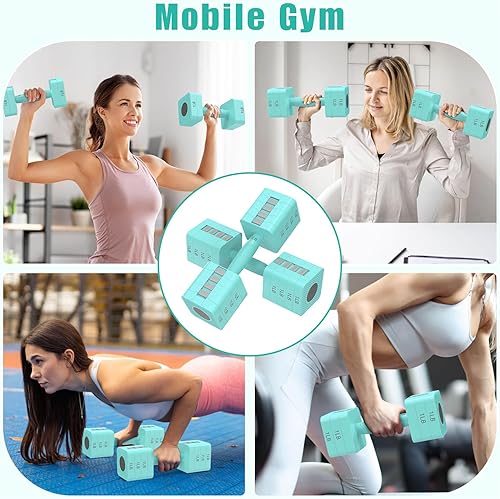 Miniatura 6 de Juego de 2 mancuernas ajustables 5 en 1 para mujereshombres, 3 libras, 5 libras, 7 libras, 9 libras, 11 libras, juego de mancuernas para