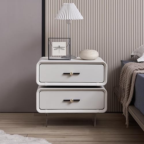 FUKAYI Cómoda moderna de 2 cajones para dormitorio, mesita de noche, mesita de noche, mesa auxiliar de madera disponible en Yaxa Colombia