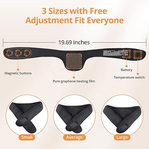 Vista 7 de Almohadilla térmica inalámbrica para el cuello, envoltura térmica para aliviar el dolor de cuello, almohadilla térmica eléctrica con película