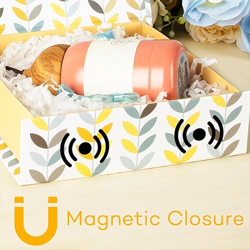 Miniatura 3 de Cajas de regalo con tapas, paquete de 2 unidades, 7.3 x 7.1 x 2.1 pulgadas, pequeñas cajas de regalo con tapas magnéticas que contienen tarjeta,