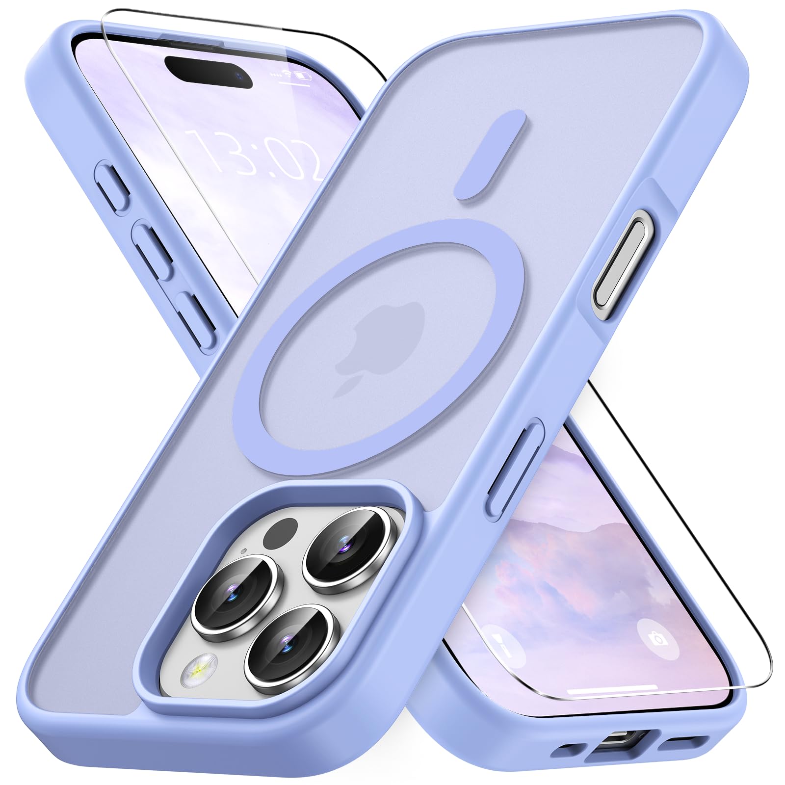 Coque iPhone 16 Pro Max Violet Clair Vansdon avec Verre Trempé et Protection MagSafe - 7
