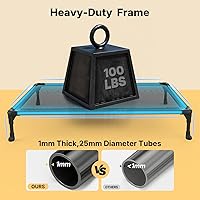 Vista 4 de Veehoo Outdoor Elevated Dog Bed Large Sized Dogs, Large Cooling Raised Dog Cots Beds Training Platform Off Ground Hammock with Breathable Mesh