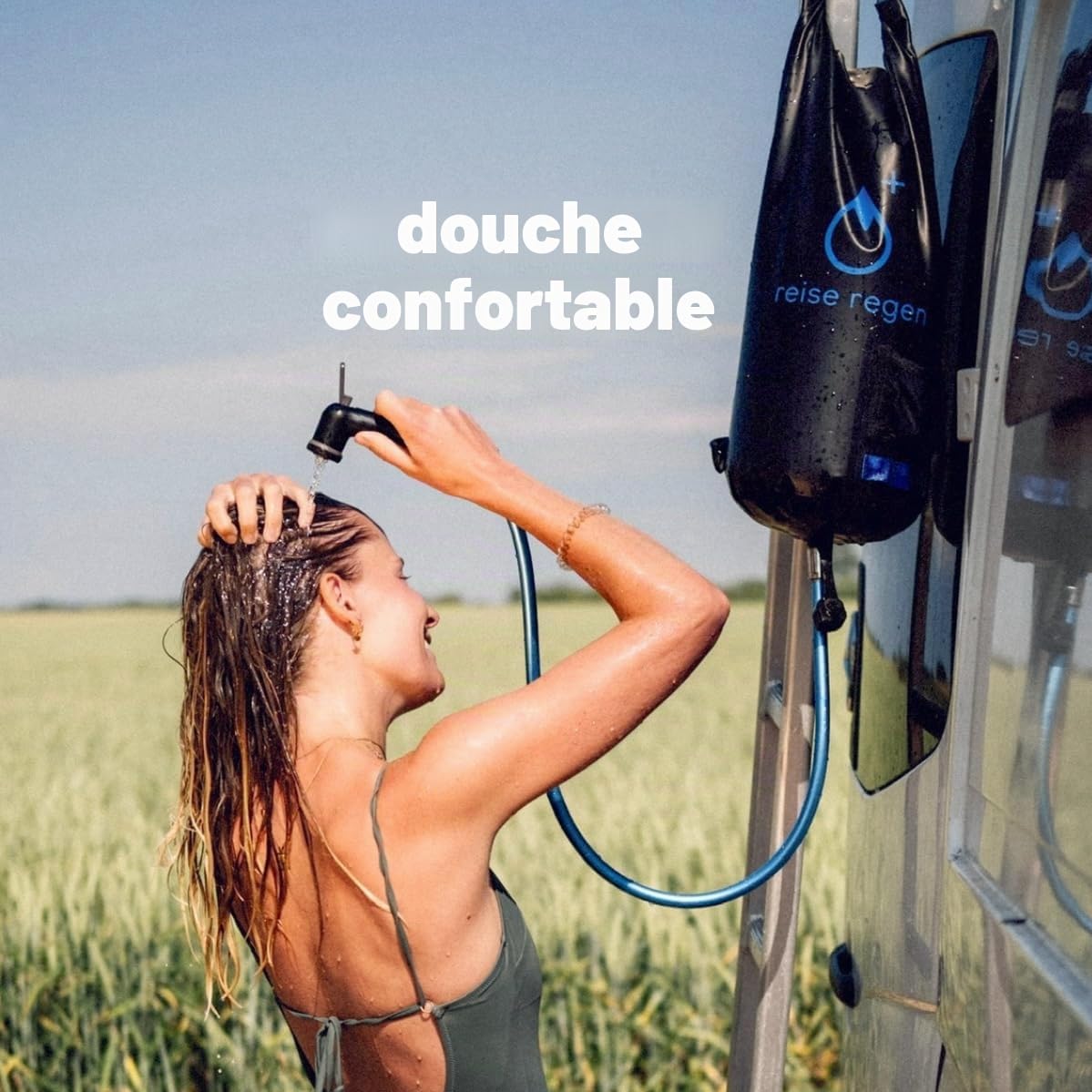 *Nouveau modèle* - Douche de camping - Douche solaire + Drybag extérieur étanche