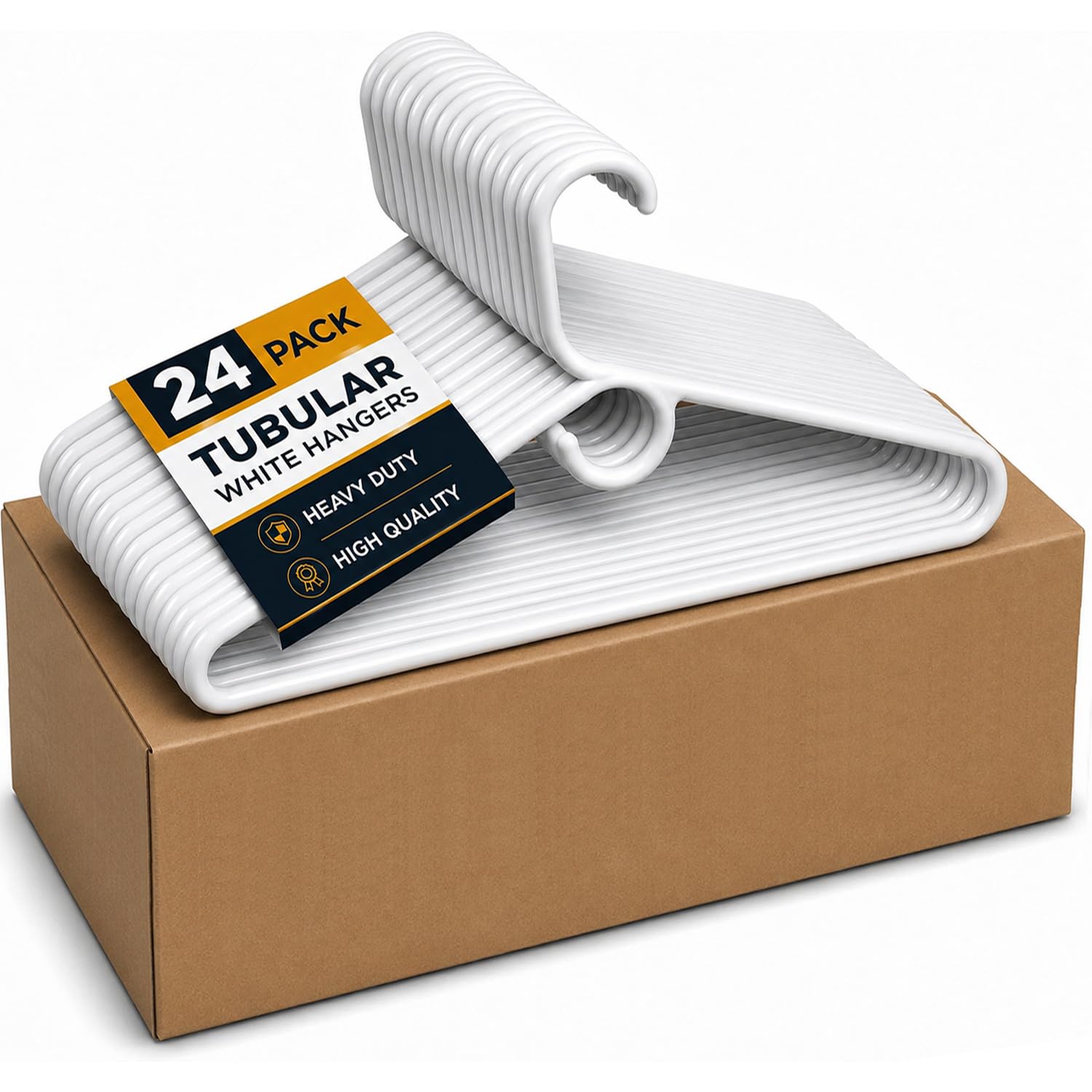 Kleiderbügel aus Kunststoff, robust, Weiß, 24 Stück