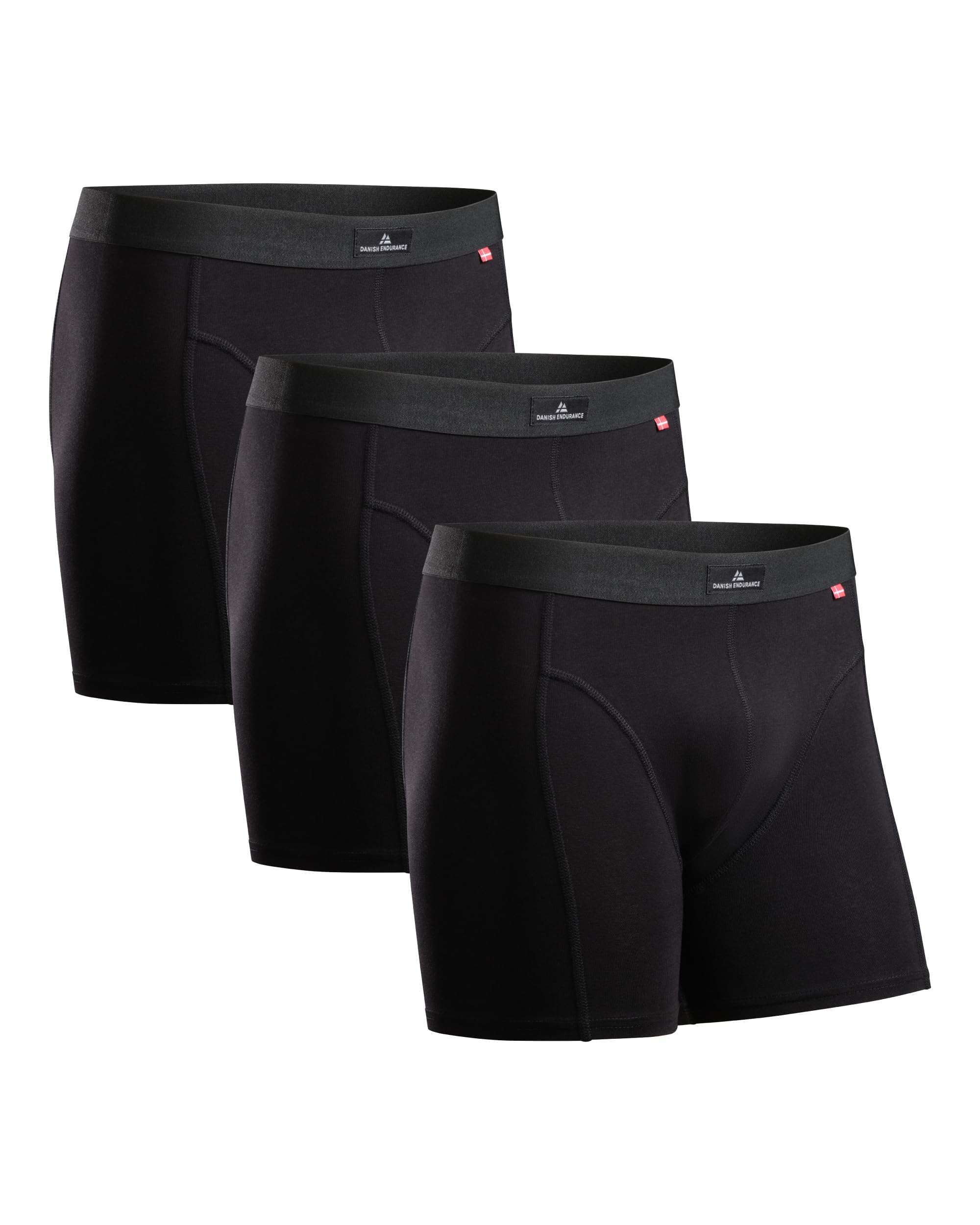 DANISH ENDURANCE Boxer Uomo Cotone Elasticizzato, Boxer a Pantaloncino Comodi e Traspiranti, Cuciture Piatte, con o Senza Patta Frontale, 3 o 10 Paia