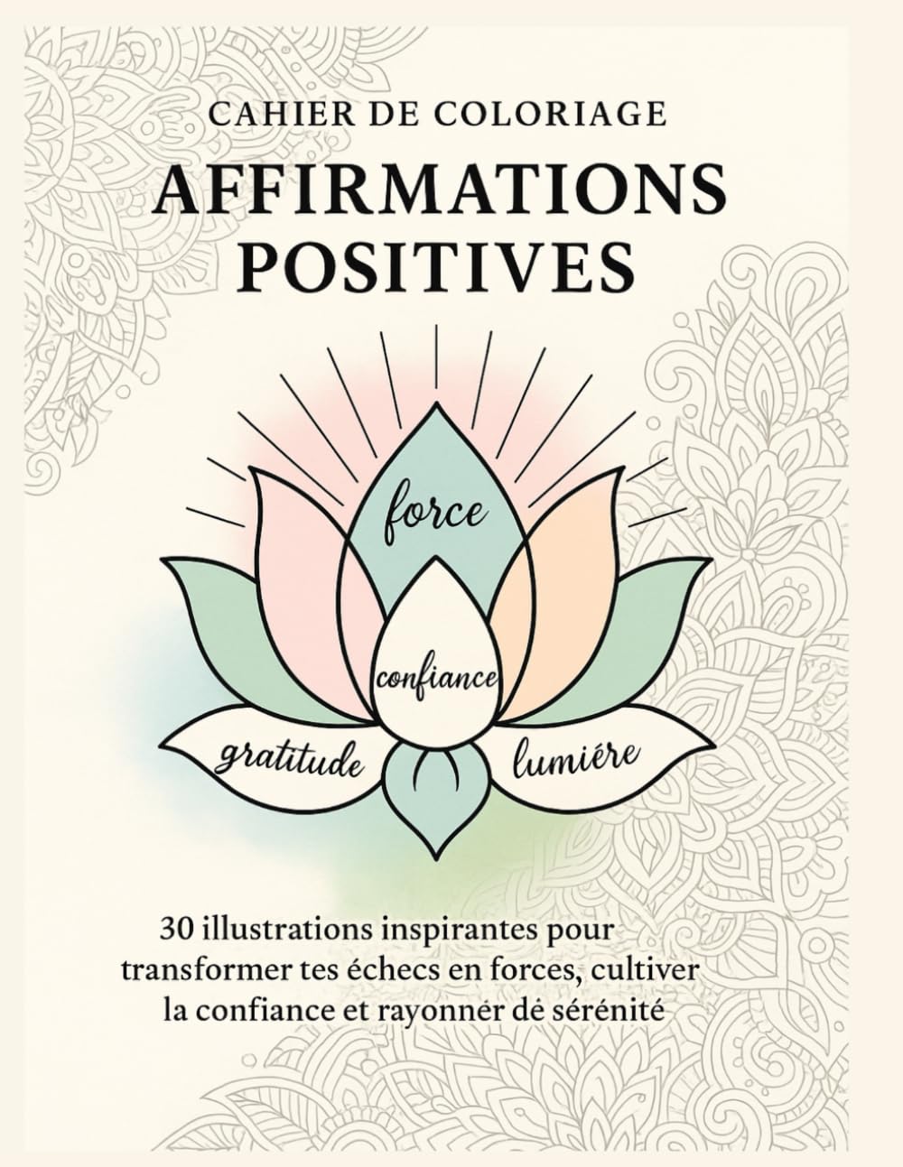 Cahier de Coloriage Affirmations Positives – Volume 1 : Résilience & Confiance: Un carnet de coloriage apaisant pour cultiver la confiance, la sérénité et la pensée positive jour après jour.