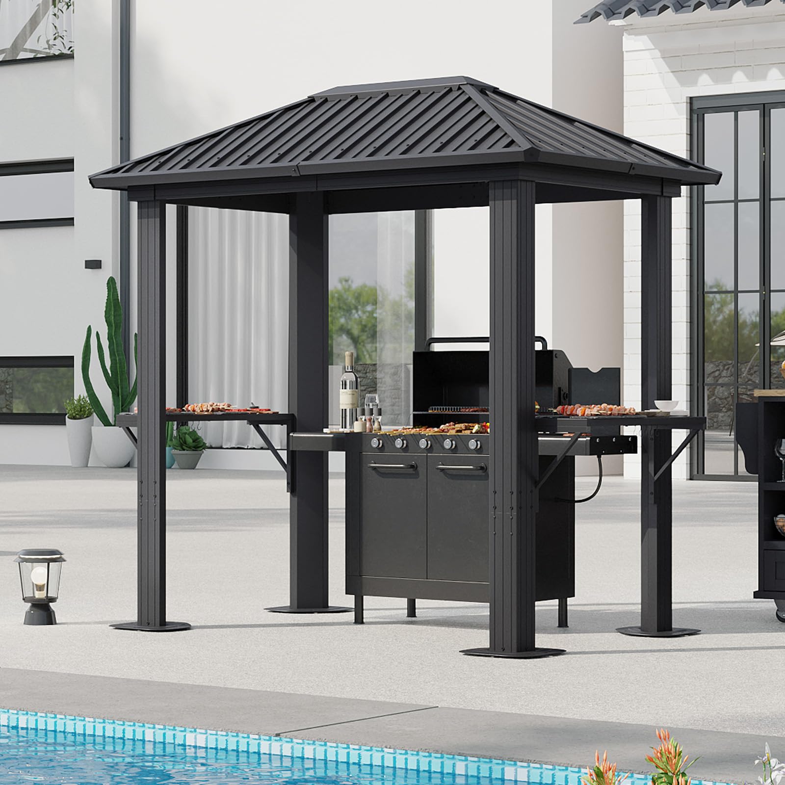 Aoxun Grill Hardtop Gazebo 5x8