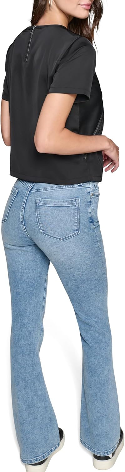 Karl Lagerfeld Womens Elevated Blouse with Zipper Detail - Image 4