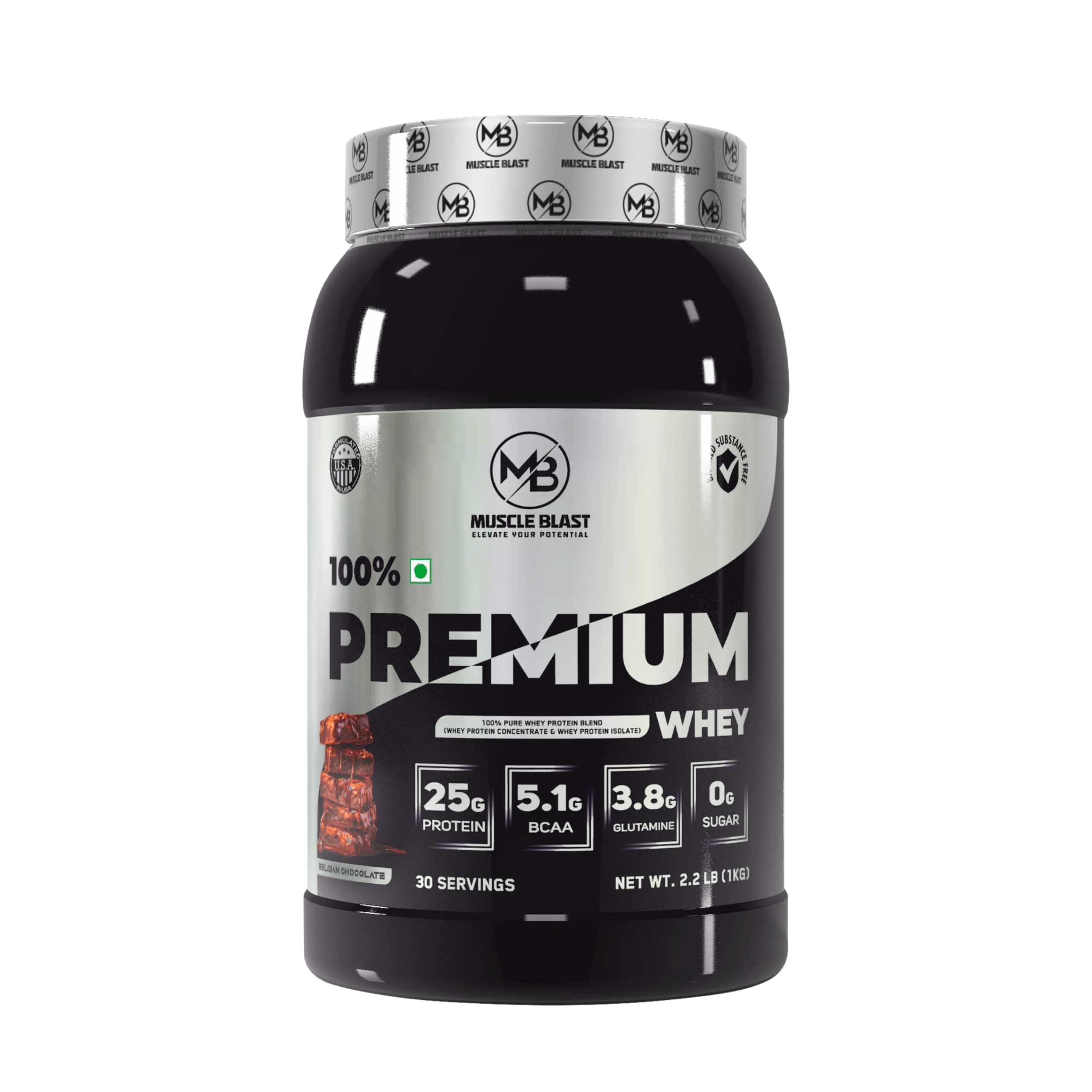 MB Muscle Blast, Premium Whey Protein Powder,Whey Protein, Black Edition | Zero Sugar | (Chocolate, 1KG)-image-34