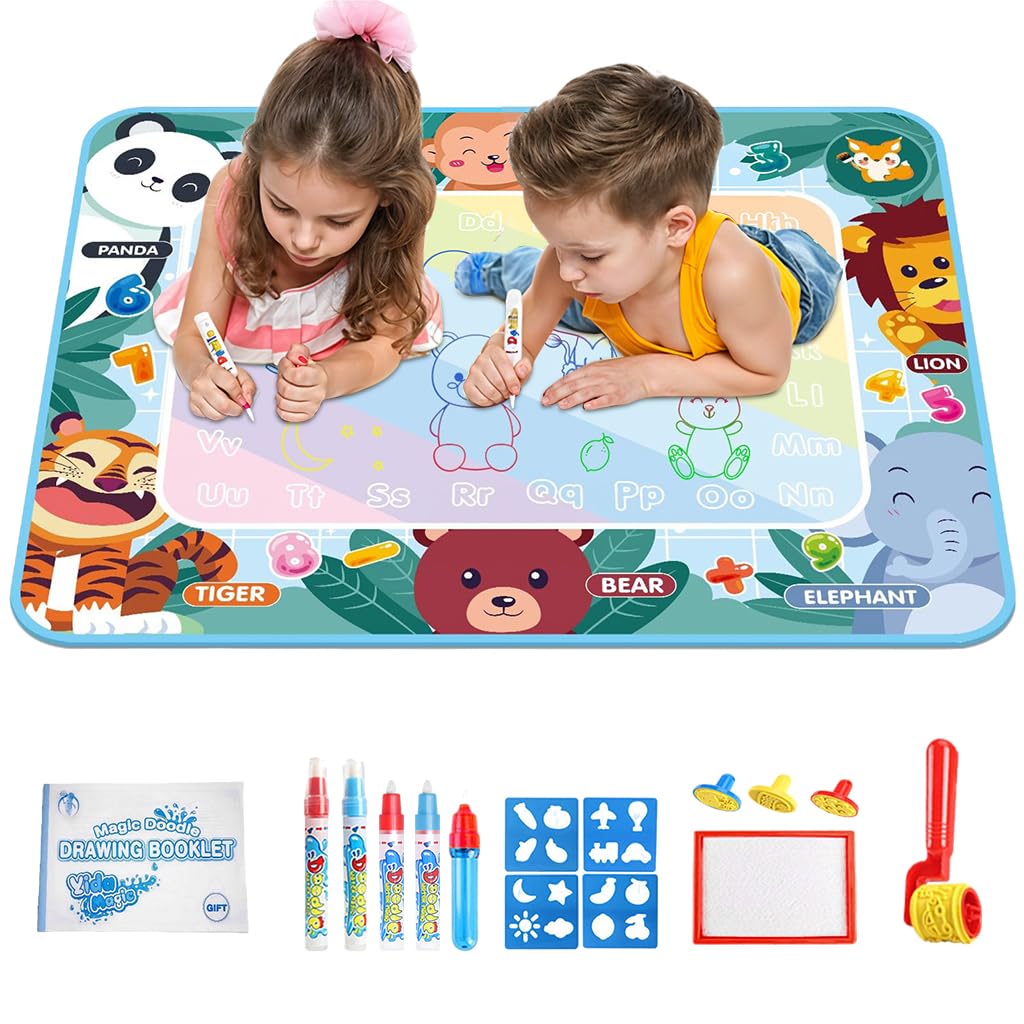 PATPAT Magic Water Drawing Mat 100x80cm Reusable Doodle Pad for Kids